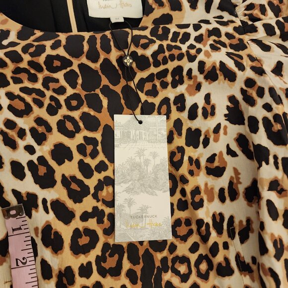 Tuckernuck x India Hicks Leopard Domino Dress NWT Brown Med - Picture 3 of 8